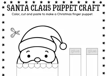 Printable Paper Santa Claus Christmas Puppet - Festive DIY Craft for Kids